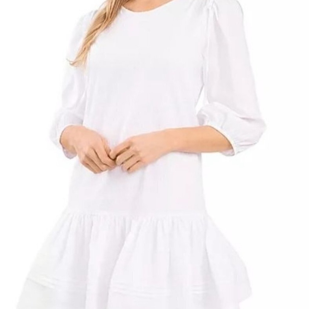 CeCe Elegant White Long Sleeve Dress
